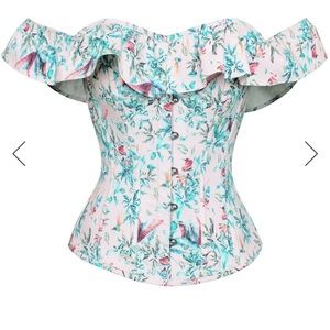 BNWT Corset Story Birds of Paradise cold shoulder Corset